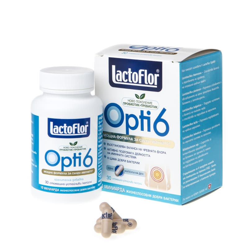 Bulgarian Lactoflor Probiotic Opti 6 _ Strong Immune System in 1 Capsule Daily